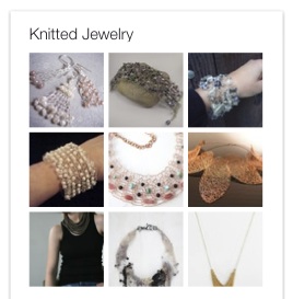 Knitted jewelry Pinboard